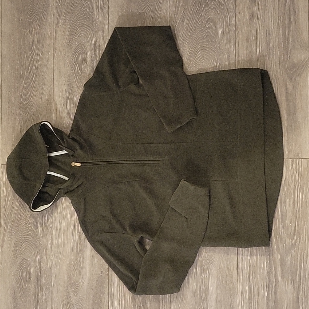 ALL IN MOTION olive green half zipped fleece sweater Size XS